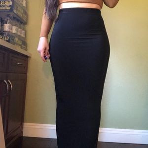 Long Black Pencil Skirt